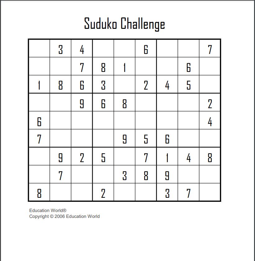 Sudoku November Puzzle
