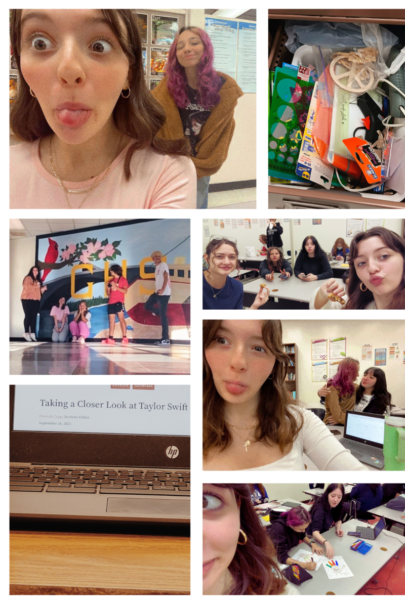 Memories of Journalism, featuring Shelby Bennet, Mrs. Chernows craft drawer, first week pictures, Thanksgiving cookies, my article on someones chromebook, Shelby and Cecillia Cline, and Thanksgiving turkeys